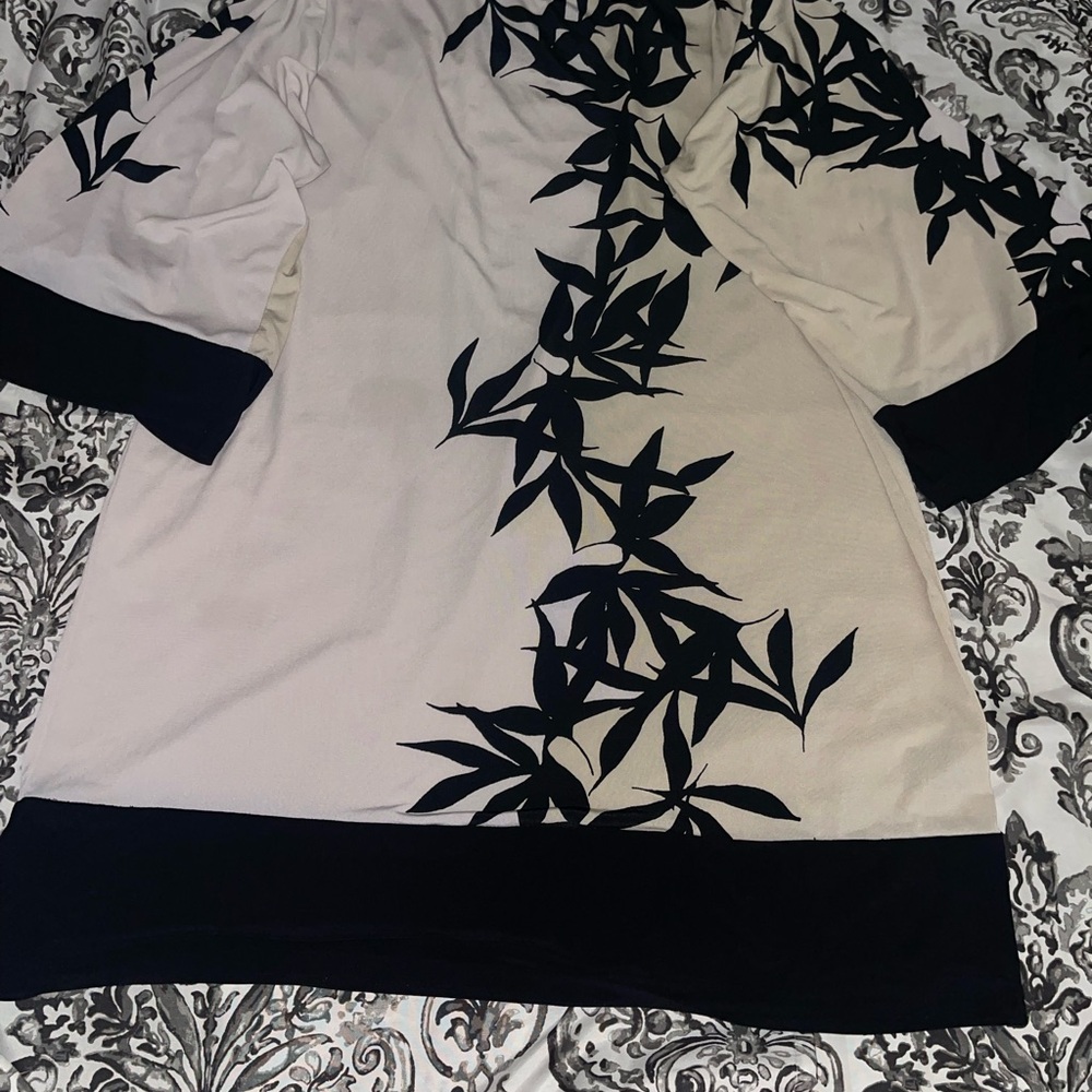 Black and White Leaf Print Dress
